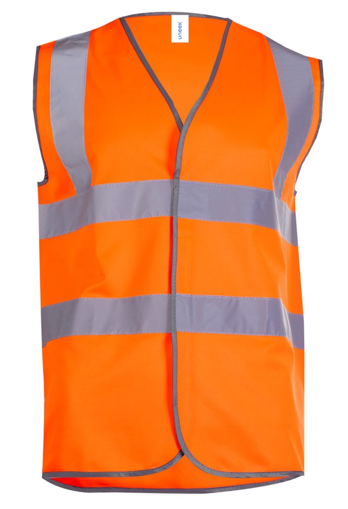 Orange hi-vis safety vest for branded workwear